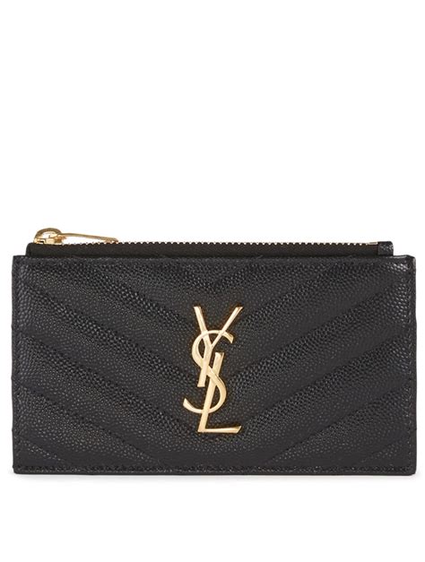 women's card holder ysl|YSL card holder with zipper.